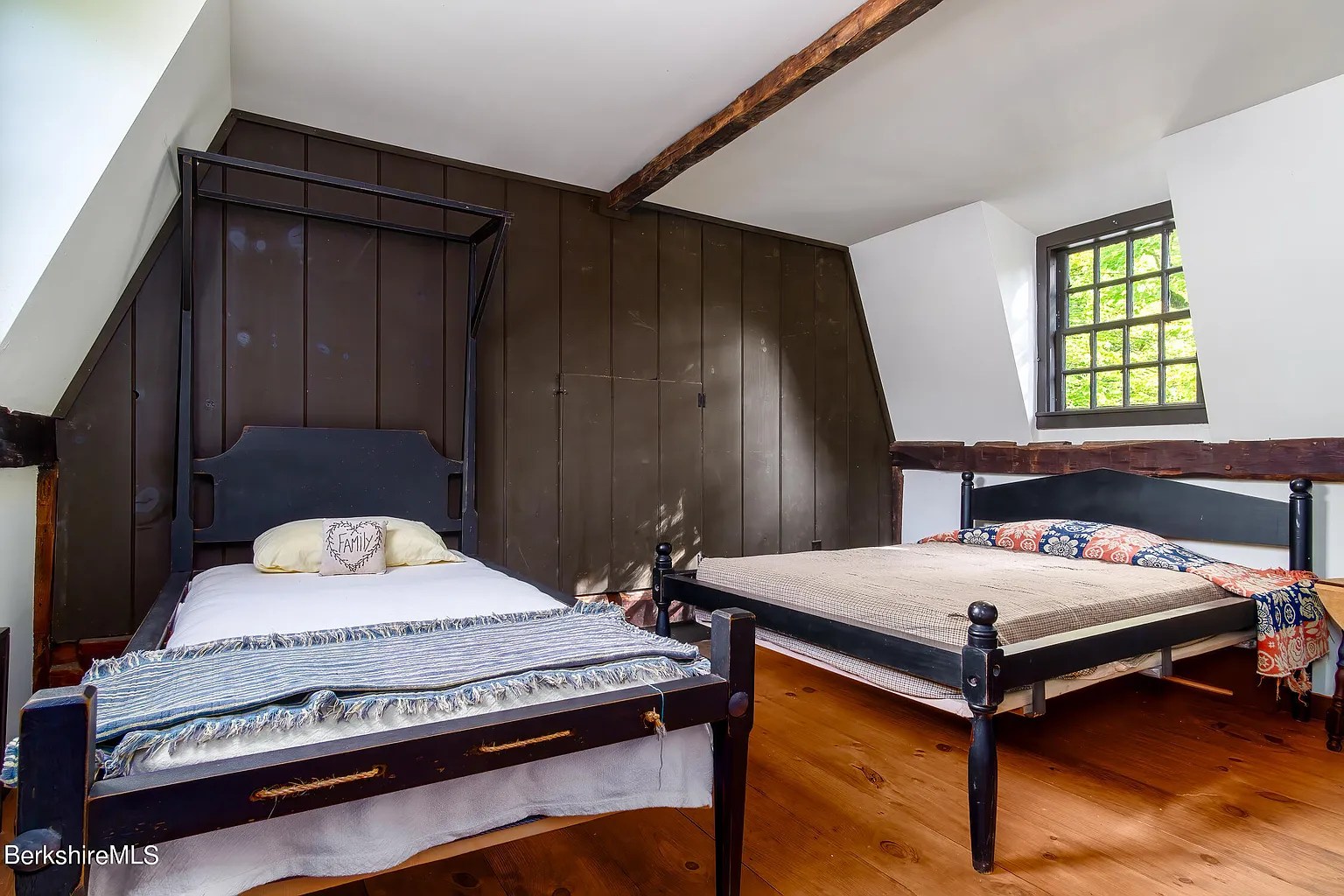 Bedroom in restored 18th-century Georgian home in Williamstown Massachusetts