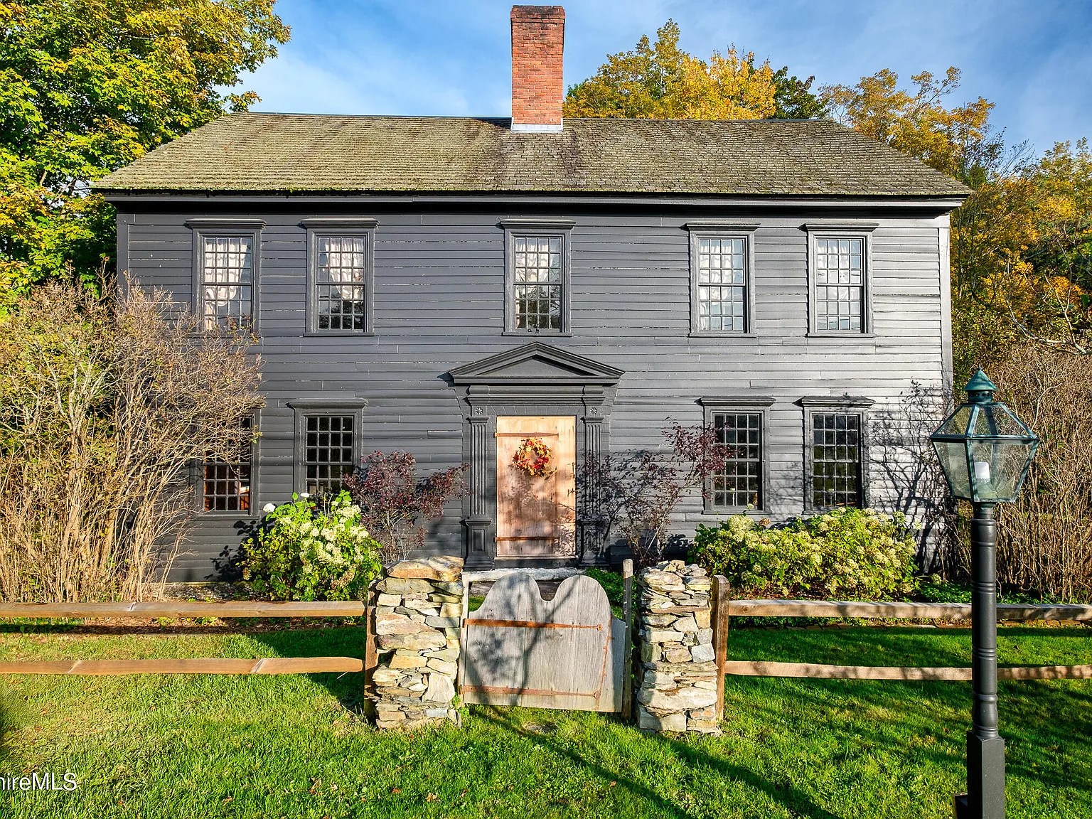 Dark Grey 18th-century Georgian home in Williamstown Massachusetts