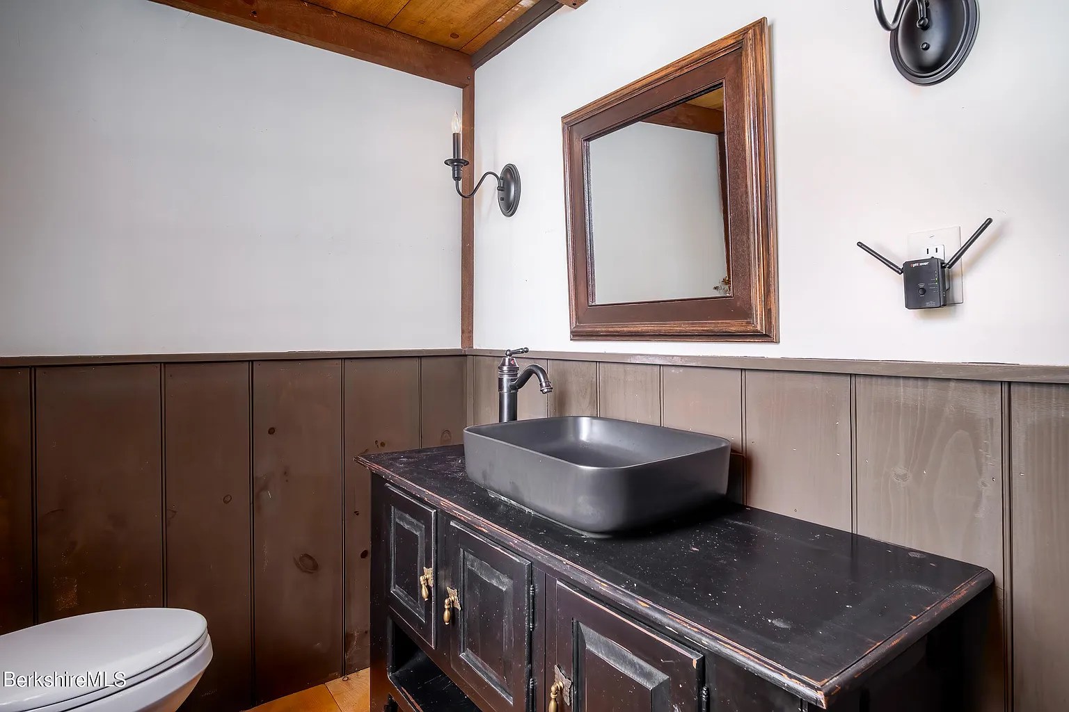 Bathroom in restored 18th-century Georgian home in Williamstown Massachusetts