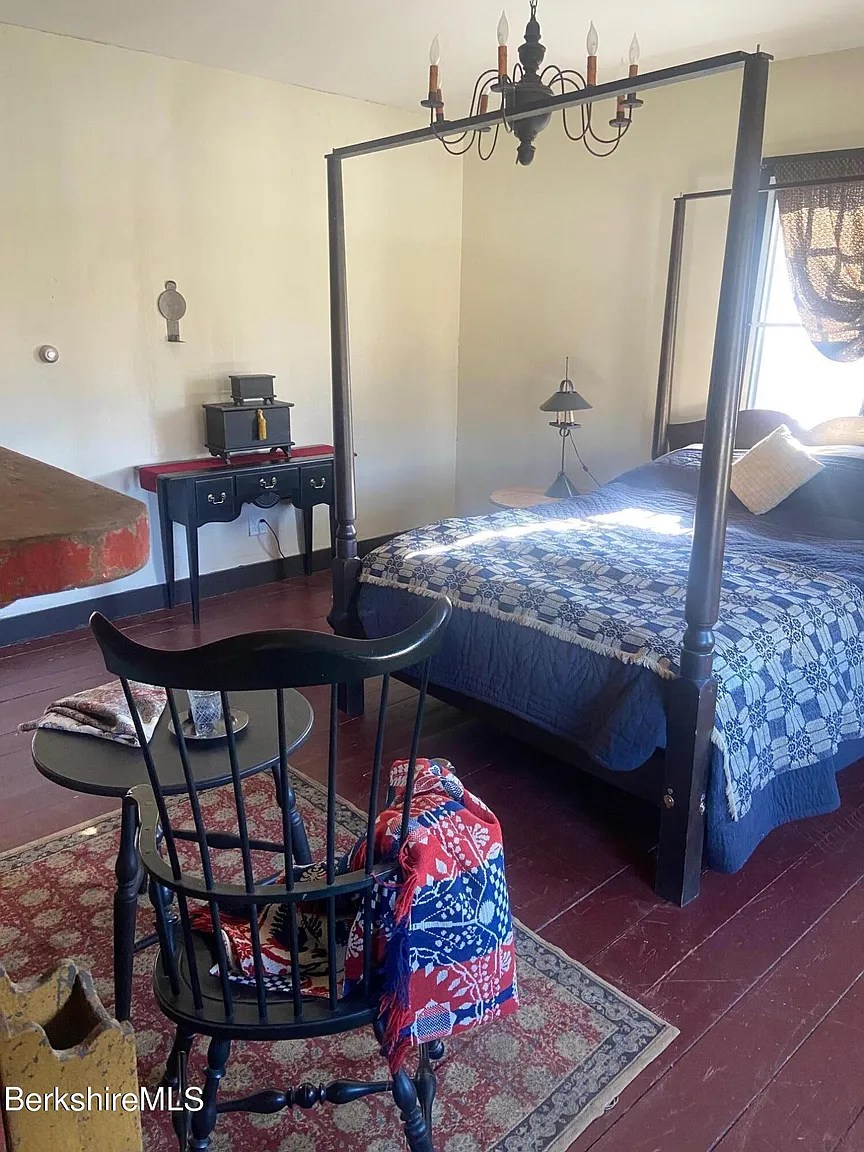 Bedroom in restored 18th-century Georgian home in Williamstown Massachusetts