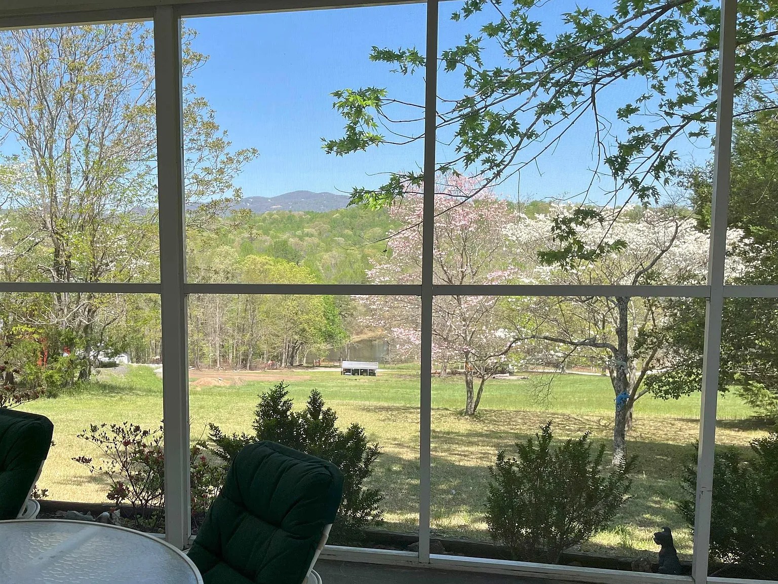 Scenic mountain view from peaceful five-acre property in Travelers Rest, South Carolina

