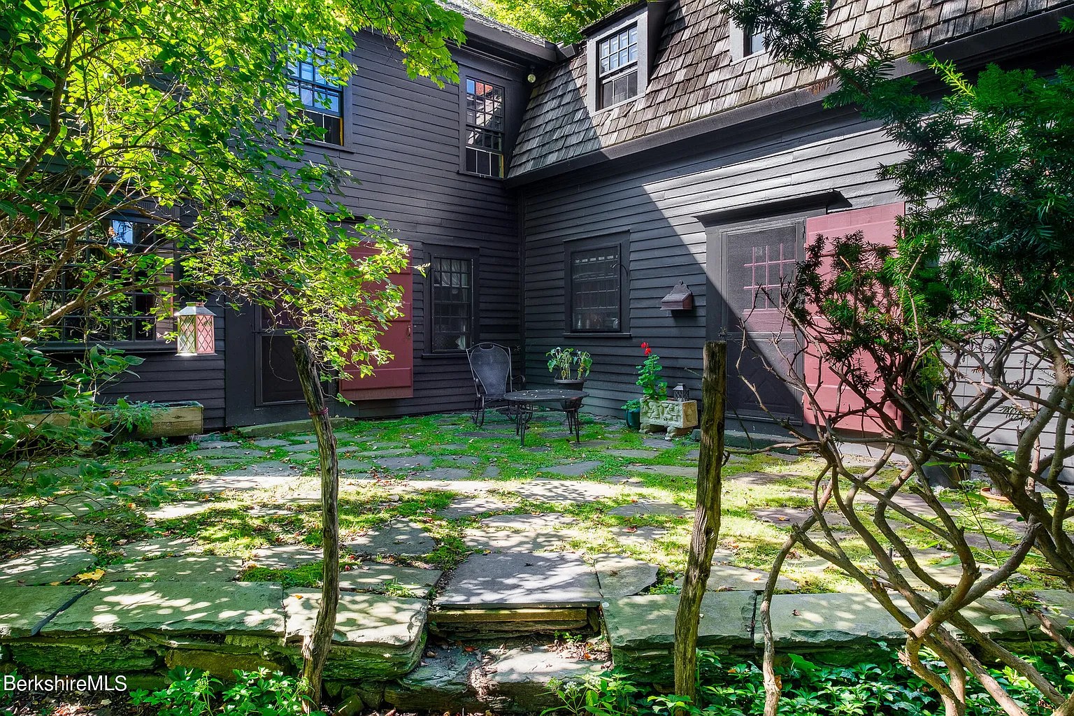 Dark Grey restored 18th-century Georgian home in Williamstown Massachusetts