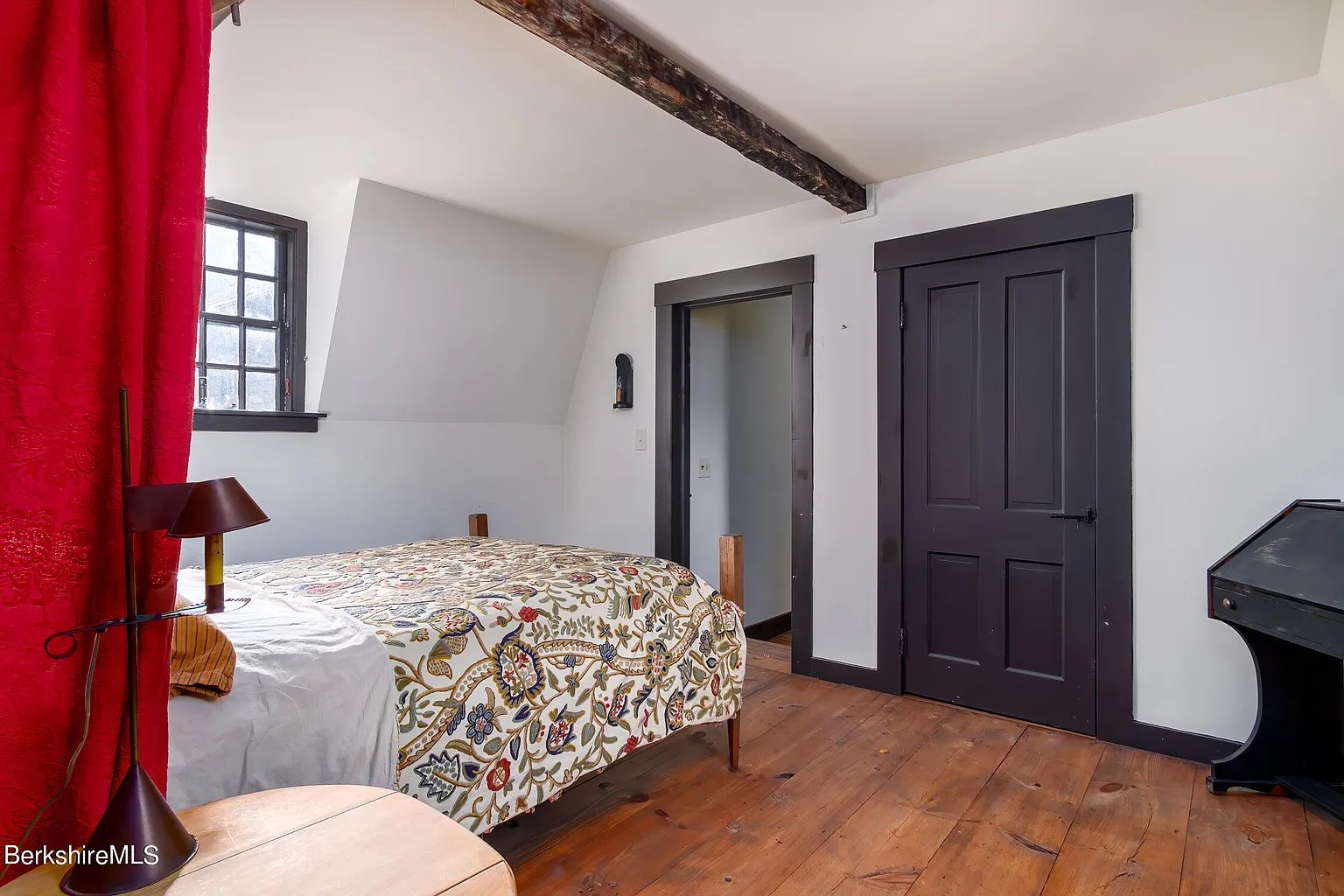 Bedroom in restored 18th-century Georgian home in Williamstown Massachusetts