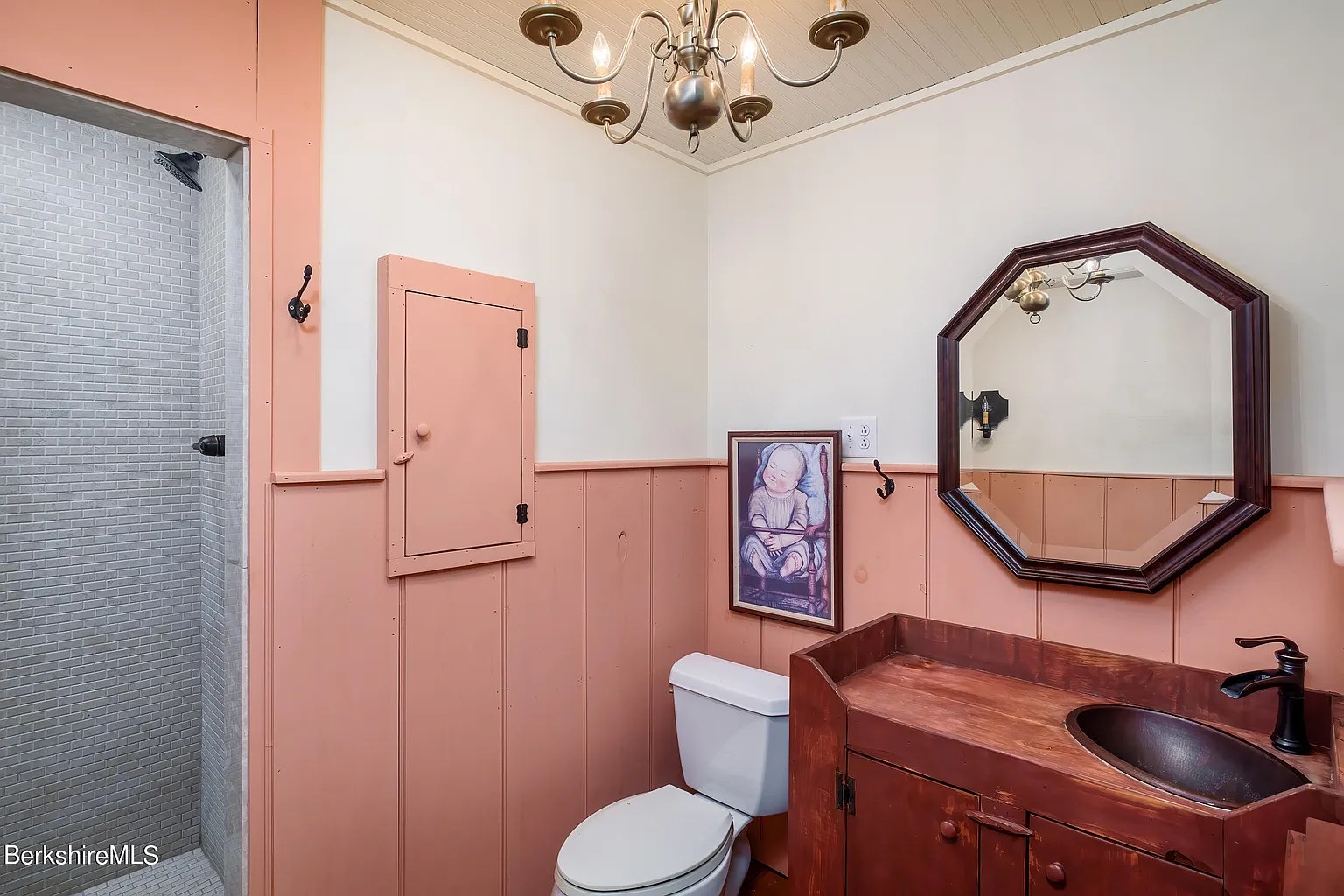 Bathroom in restored 18th-century Georgian home in Williamstown Massachusetts