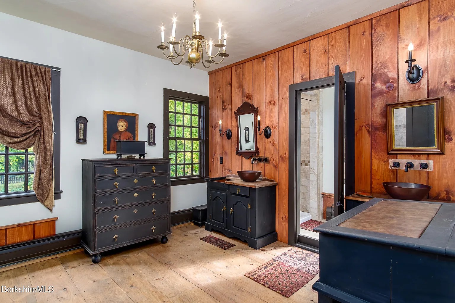 Kitchen in restored 18th-century Georgian home in Williamstown Massachusetts